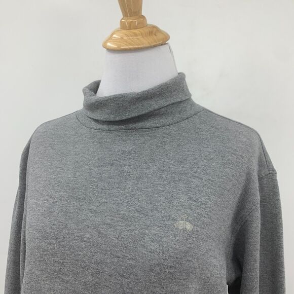 Vintage Brooks Brothers Sweater Womens M Medium Gray Turtleneck Cotton Made USA - Picture 3 of 9